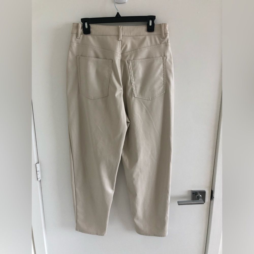 H&M Divided Vegan Faux Leather Pants Cream Off White Size 10 Excellent Condition - Picture 4 of 10
